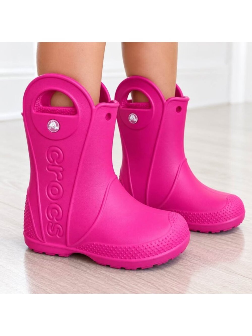 Crocs Kids Handle It Rain Boots Bright Pink Size C8